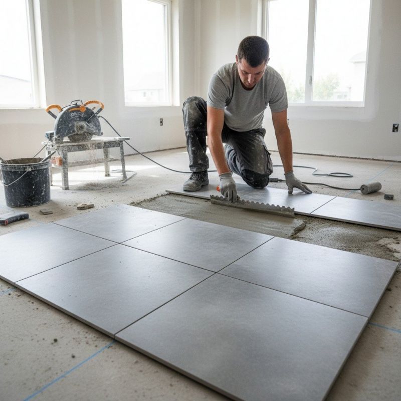 Slate Tile Floor Installation detail